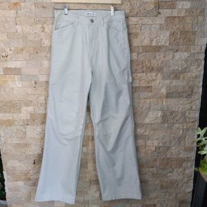 Zara Light-Wash Wide Leg Cargo Pants Rigid Carpenter